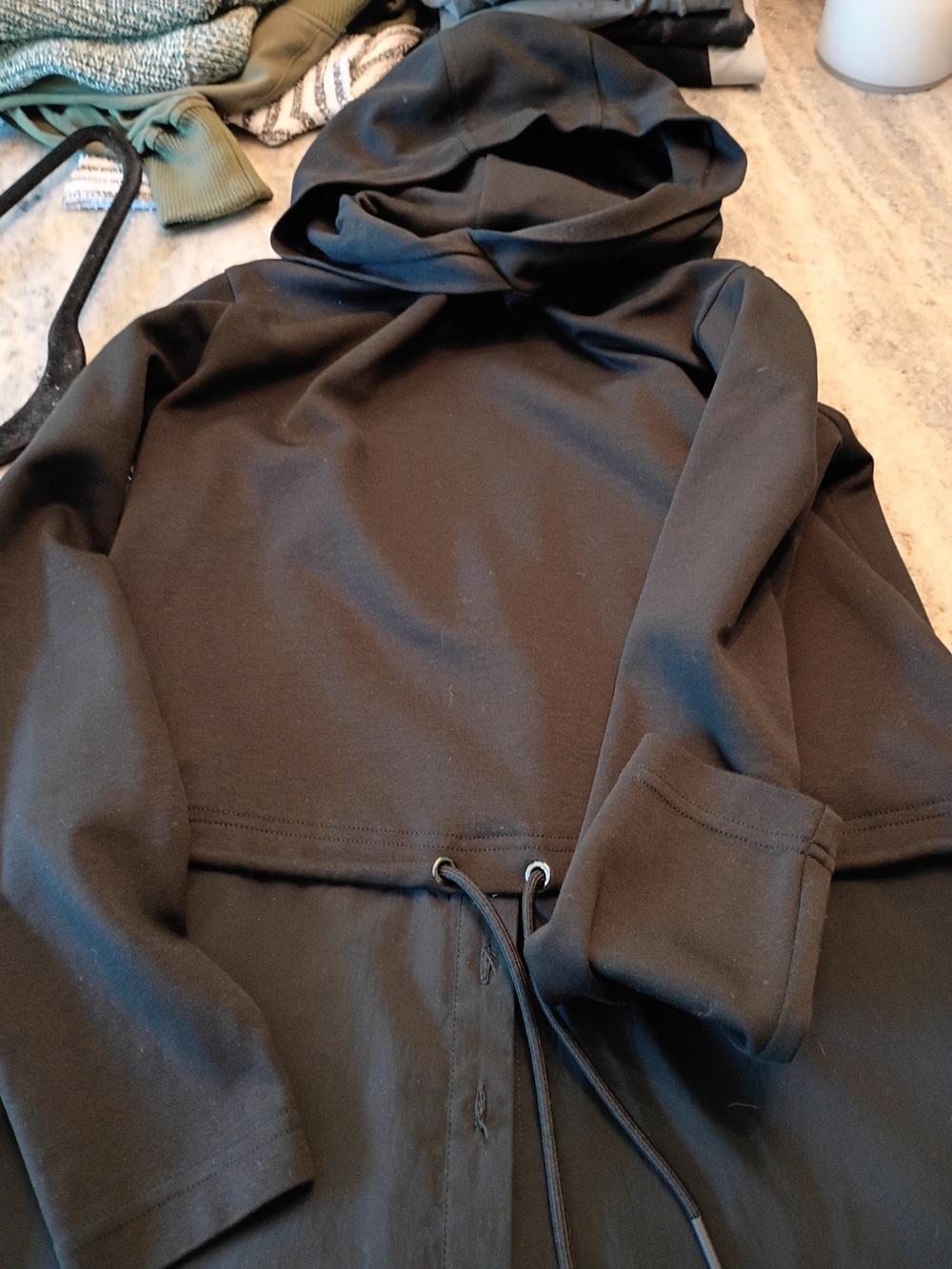 Athleta Black Hooded Top